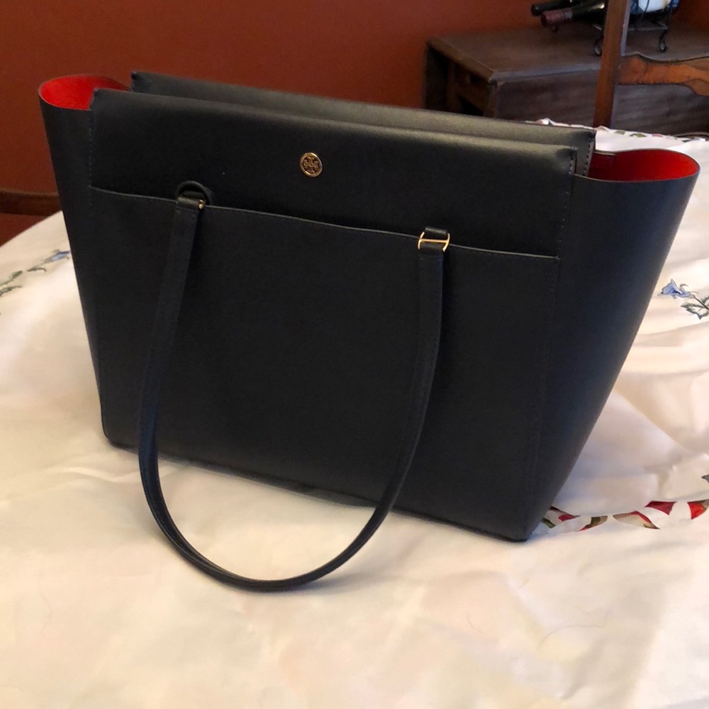 Tory Burch Parker leather navy tote